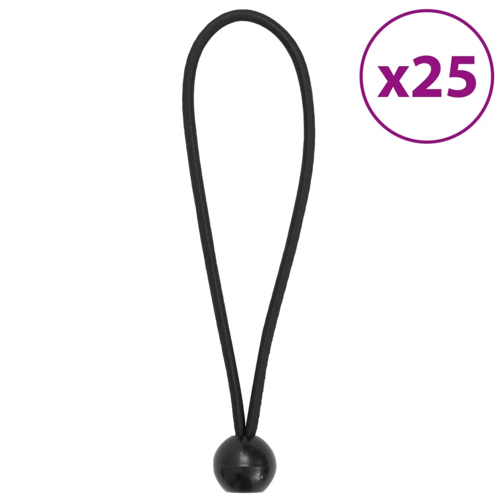 Bungee nöörid kuuliga 25 tk, 21 x 0,5 cm