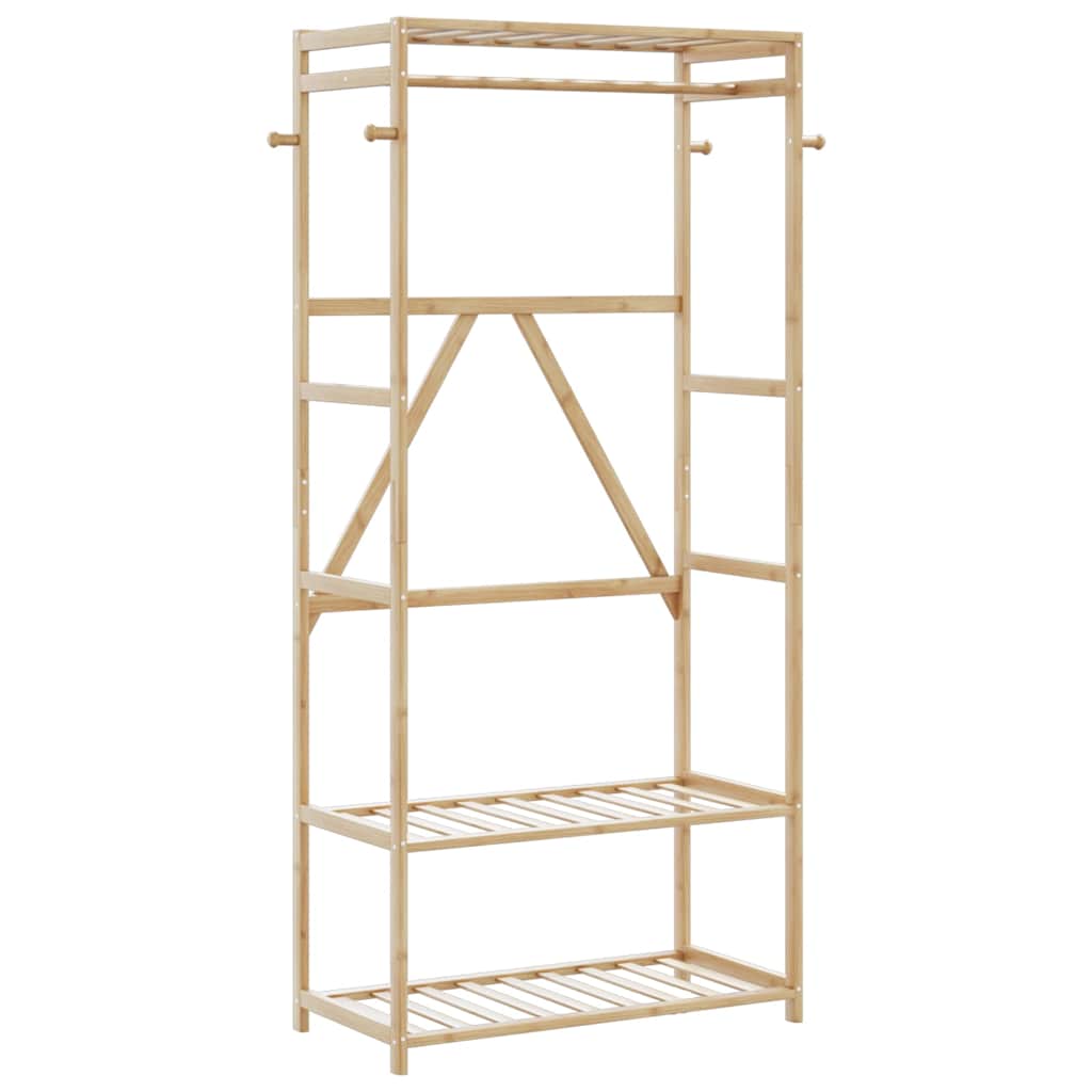 Riiulitega riidenagi, 80x40x175 cm, bambus