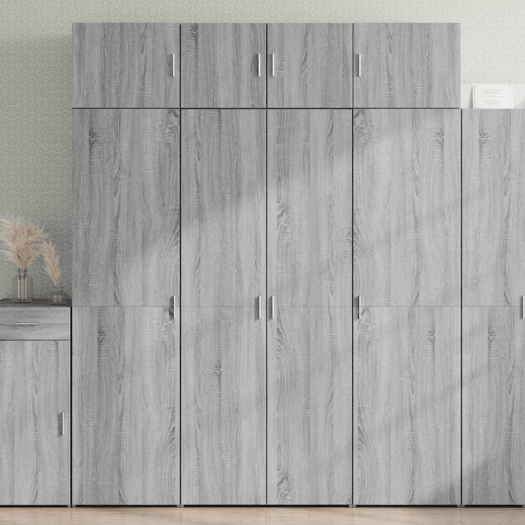 Hoiukapp, hall Sonoma tamm, 80 x 42,5 x 225 cm, tehispuit