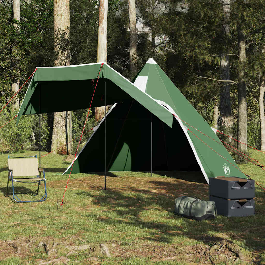 Matkatelk 5 inimesele, tipi, roheline, veekindel