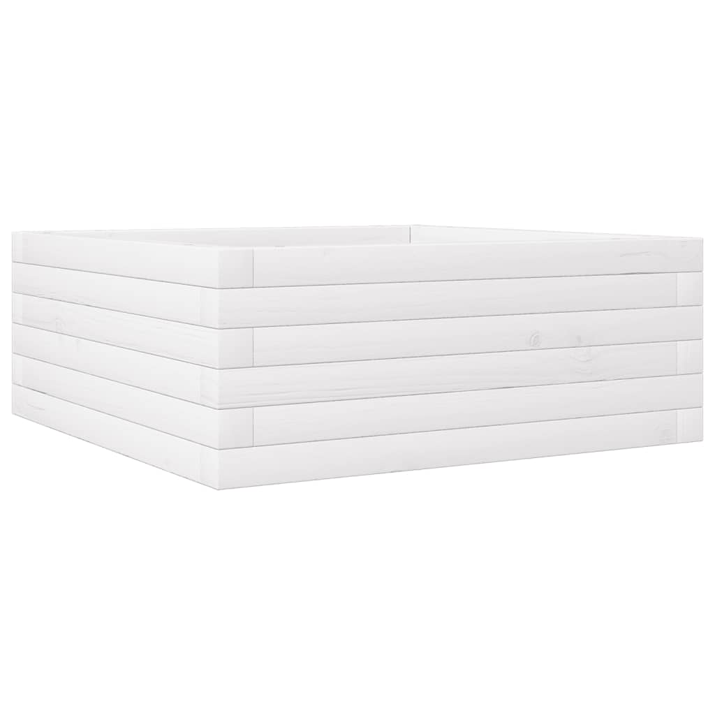 Aia taimekast, valge, 60 x 60 x 23 cm, toekas männipuit