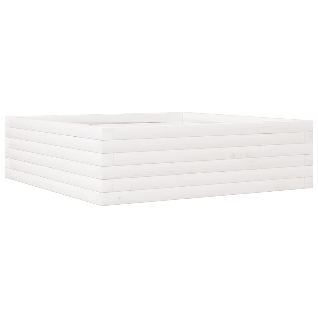 Aia taimekast, valge, 80 x 80 x 23 cm, männipuit