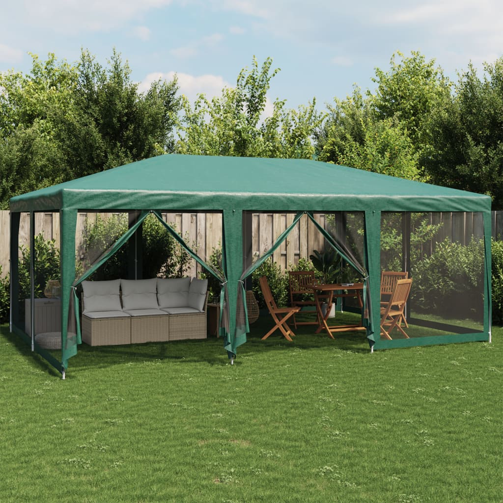 Peotelk 10 võrgust külgseinaga, roheline, 6x4 m HDPE