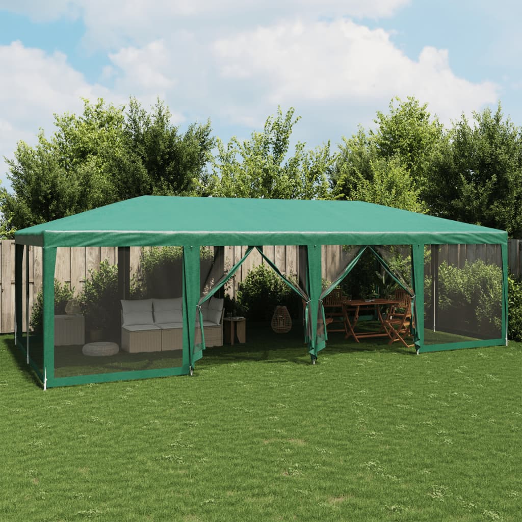 Peotelk 12 võrgust külgseinaga, roheline, 8x4 m HDPE