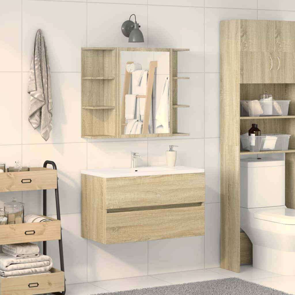 Vannitoa peeglikapp Sonoma tamm 80x20,5x64 cm tehispuit