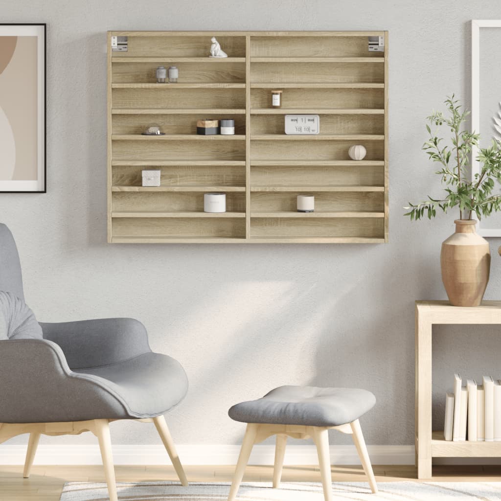 Vitriinkapp, Sonoma tamm, 100x8,5x75 cm, tehispuit