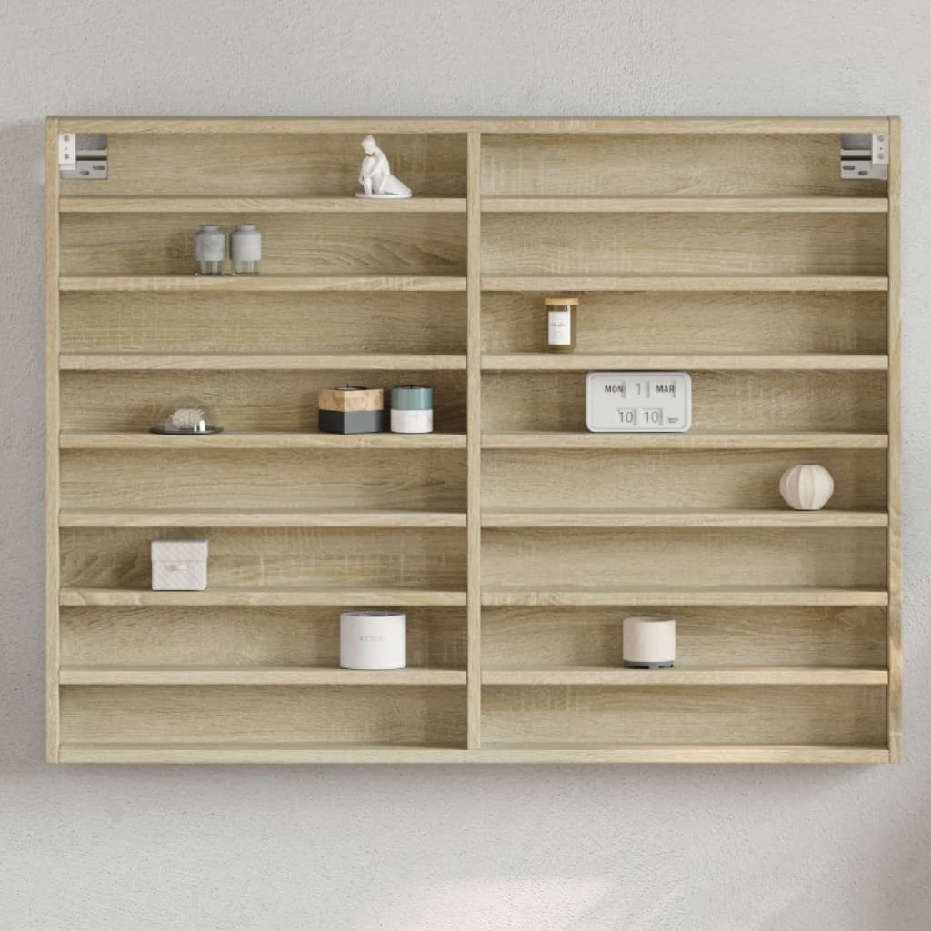 Vitriinkapp, Sonoma tamm, 100x8,5x75 cm, tehispuit