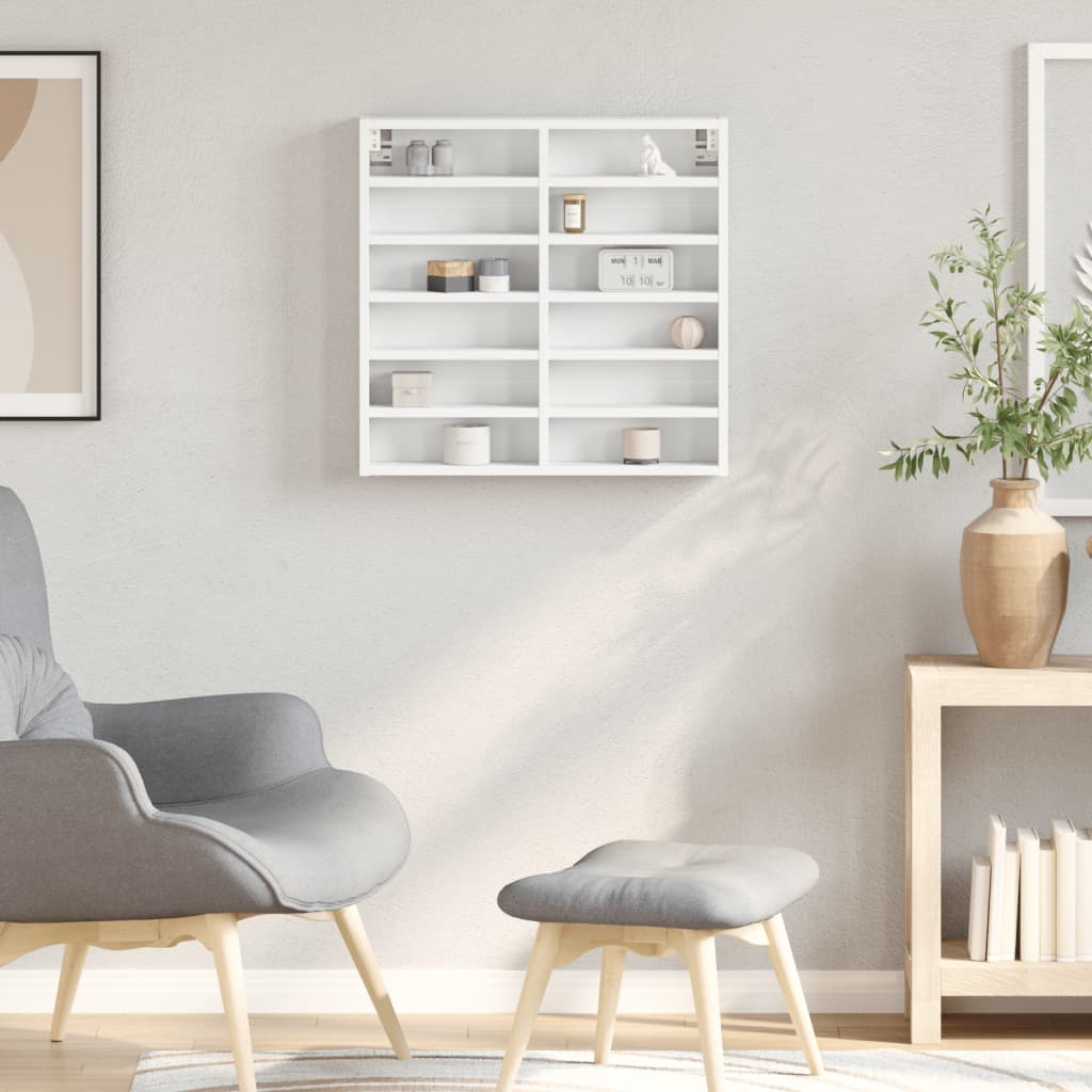 Vitriinkapp, valge, 60 x 8,5 x 58 cm, tehispuit