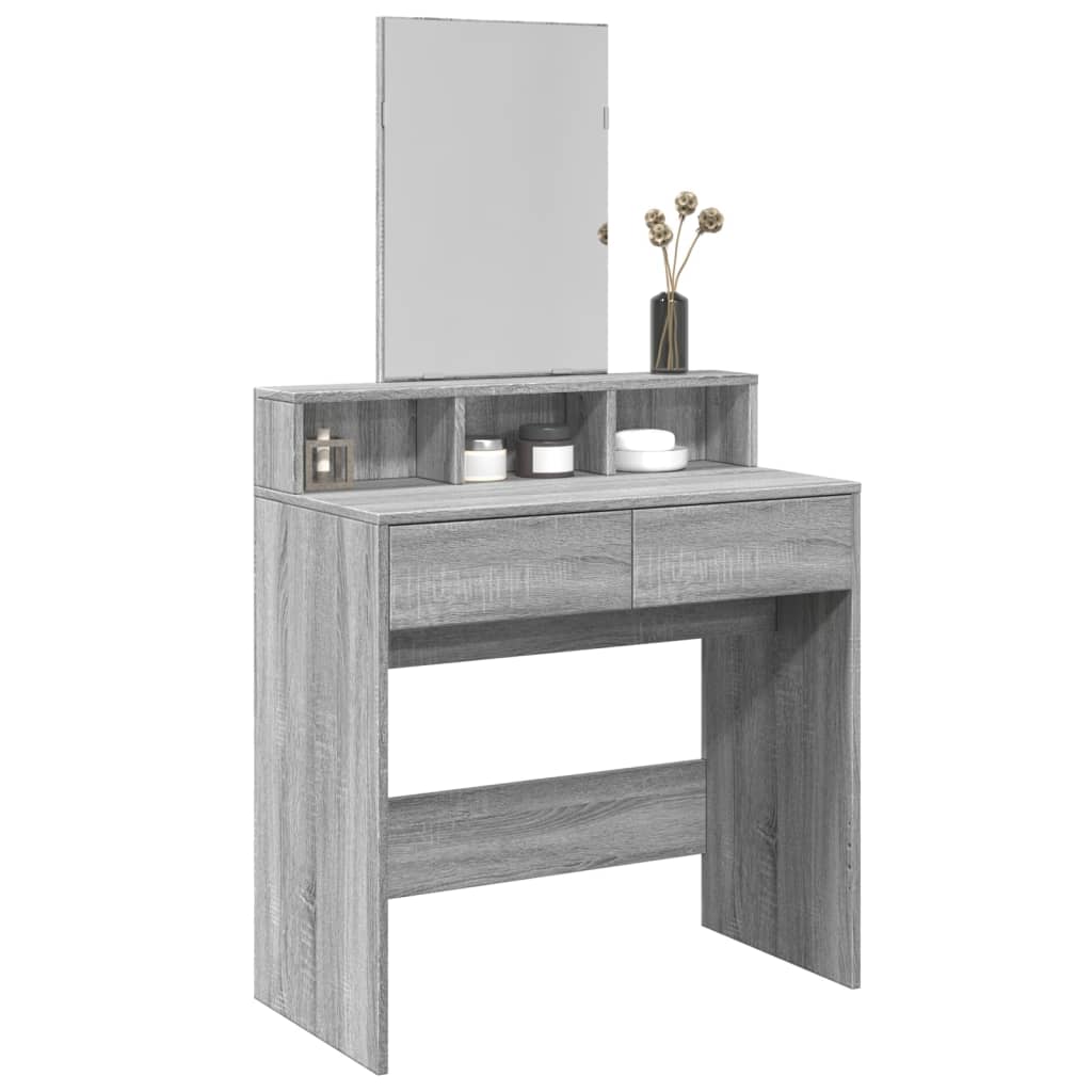 Peegliga tualettlaud, hall Sonoma tamm, 80x41x144,5 cm