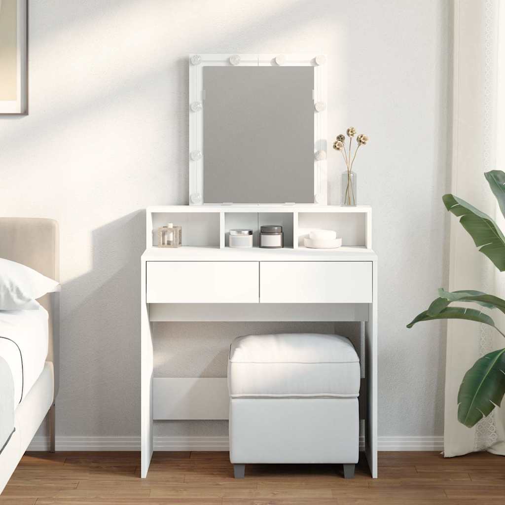 Tualettlaud LEDiga, valge, 80x41x144,5 cm