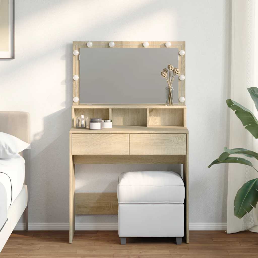 Tualettlaud LEDiga, Sonoma tamm, 80x41x134,5 cm