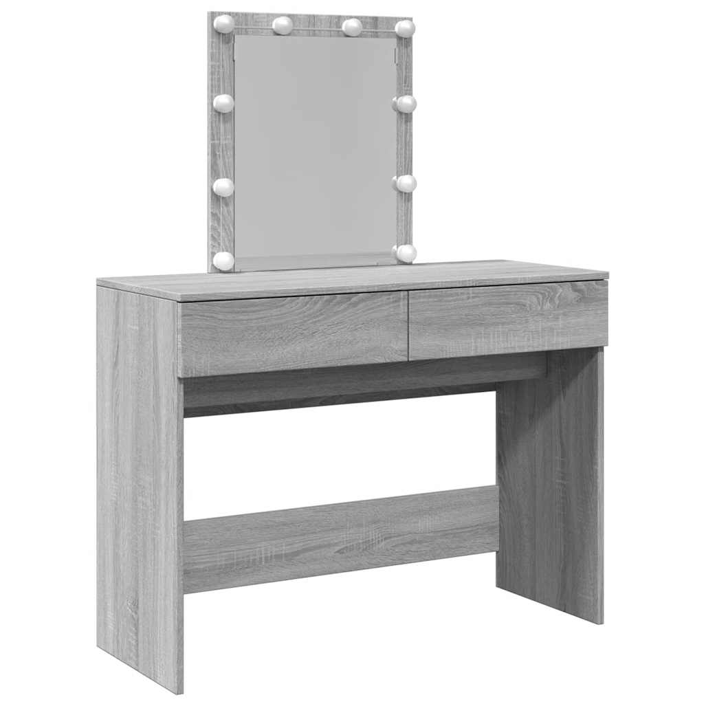 Tualettlaud LEDiga, hall Sonoma tamm, 100 x 40 x 130 cm