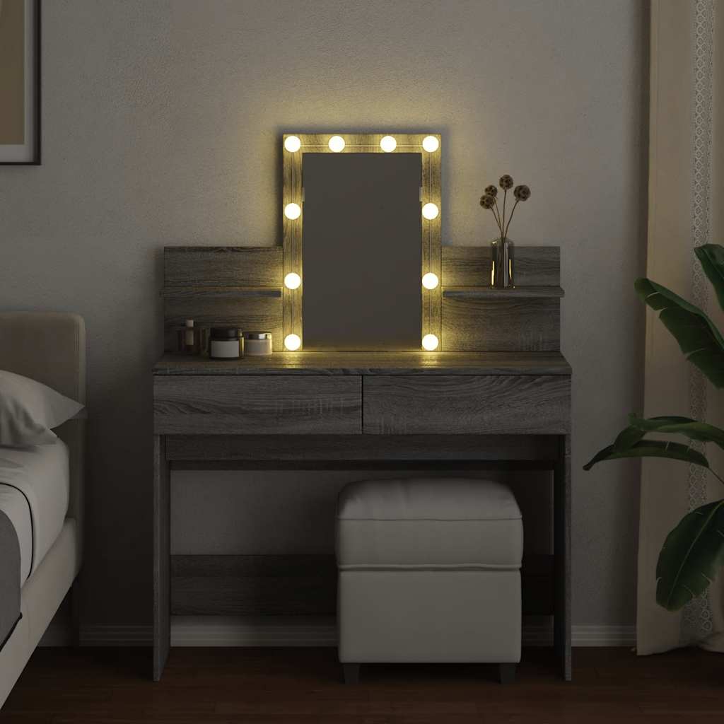 Tualettlaud LEDiga, hall Sonoma tamm, 100 x 40 x 130 cm