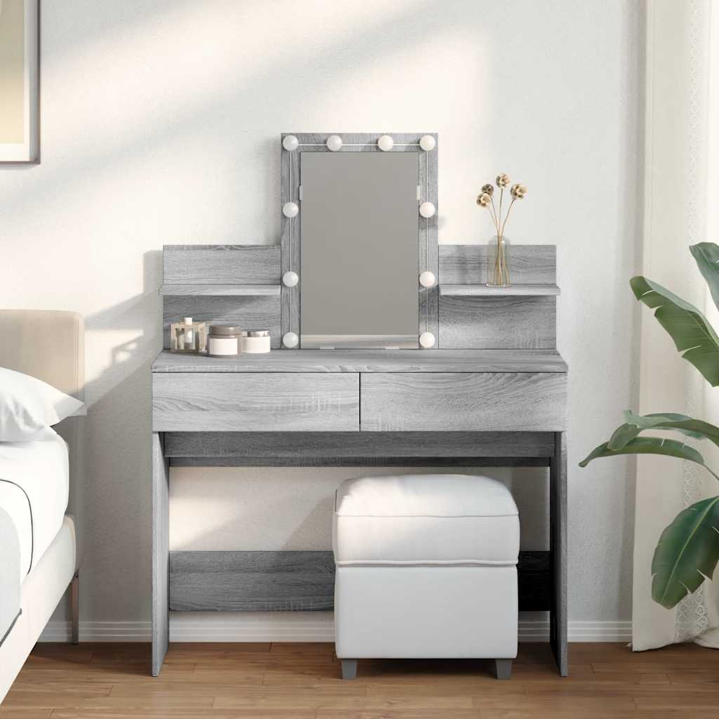 Tualettlaud LEDiga, hall Sonoma tamm, 100 x 40 x 130 cm