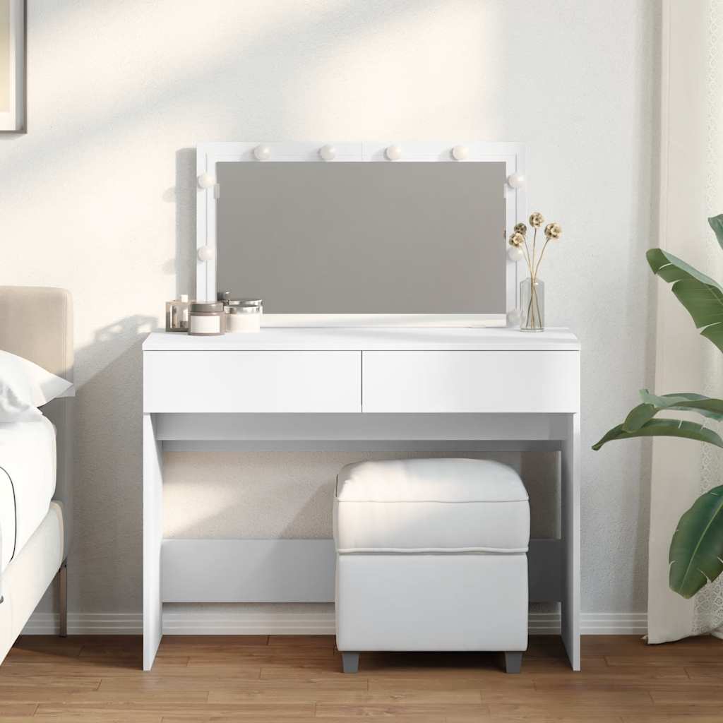 Tualettlaud LEDiga, valge, 100x40x120 cm