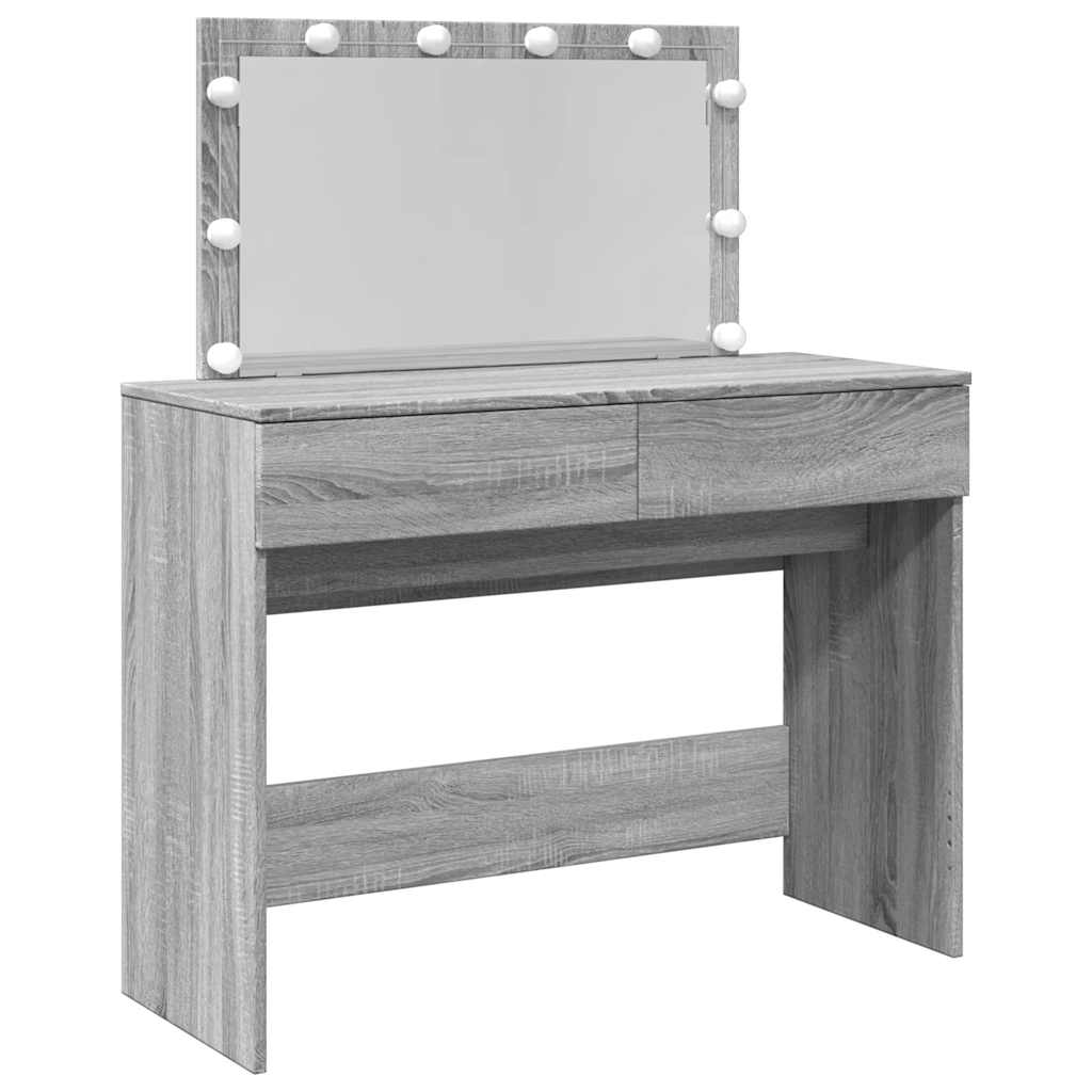 Tualettlaud LEDiga, hall Sonoma tamm, 100x40x120 cm