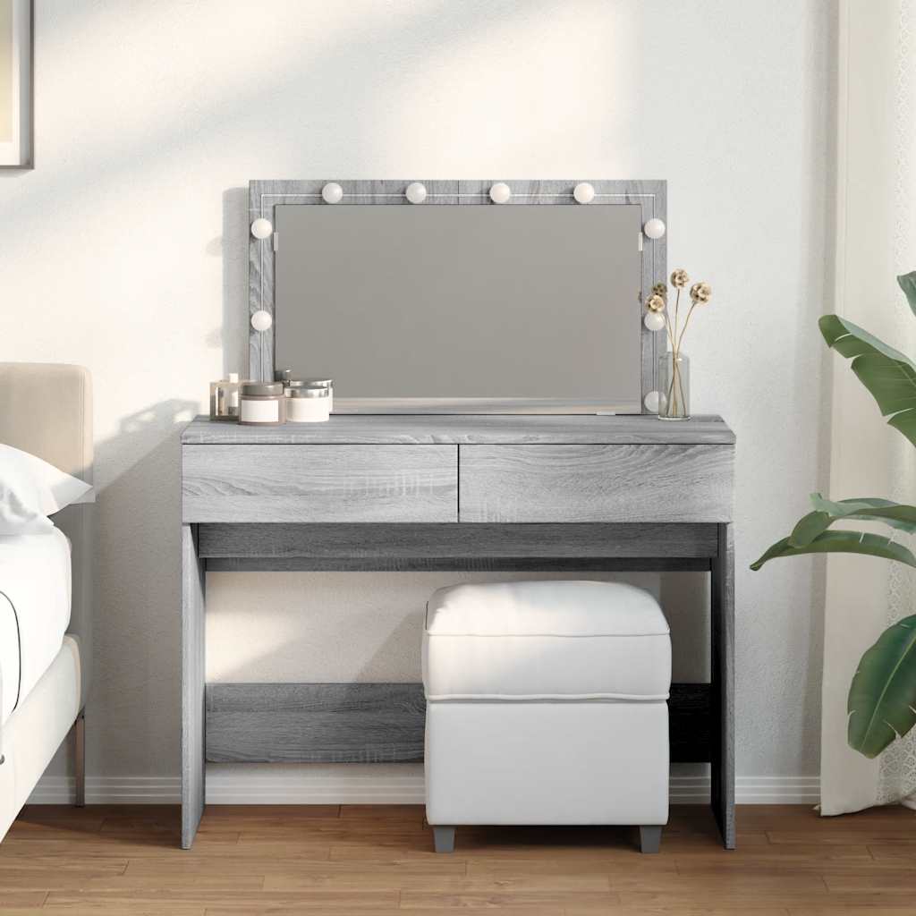 Tualettlaud LEDiga, hall Sonoma tamm, 100x40x120 cm