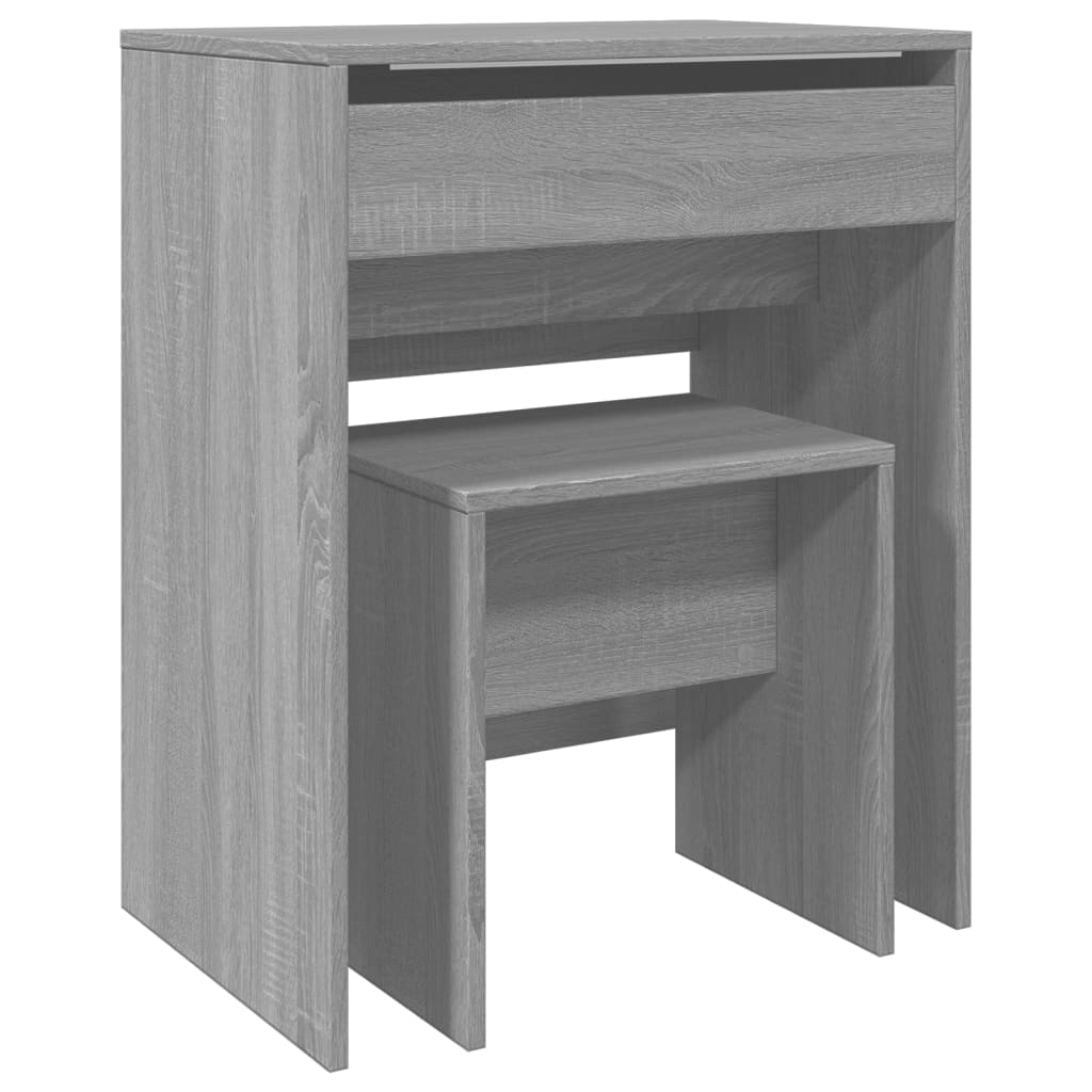 Tualettlaud taburetiga, hall Sonoma tamm, 60x40x113,5 cm