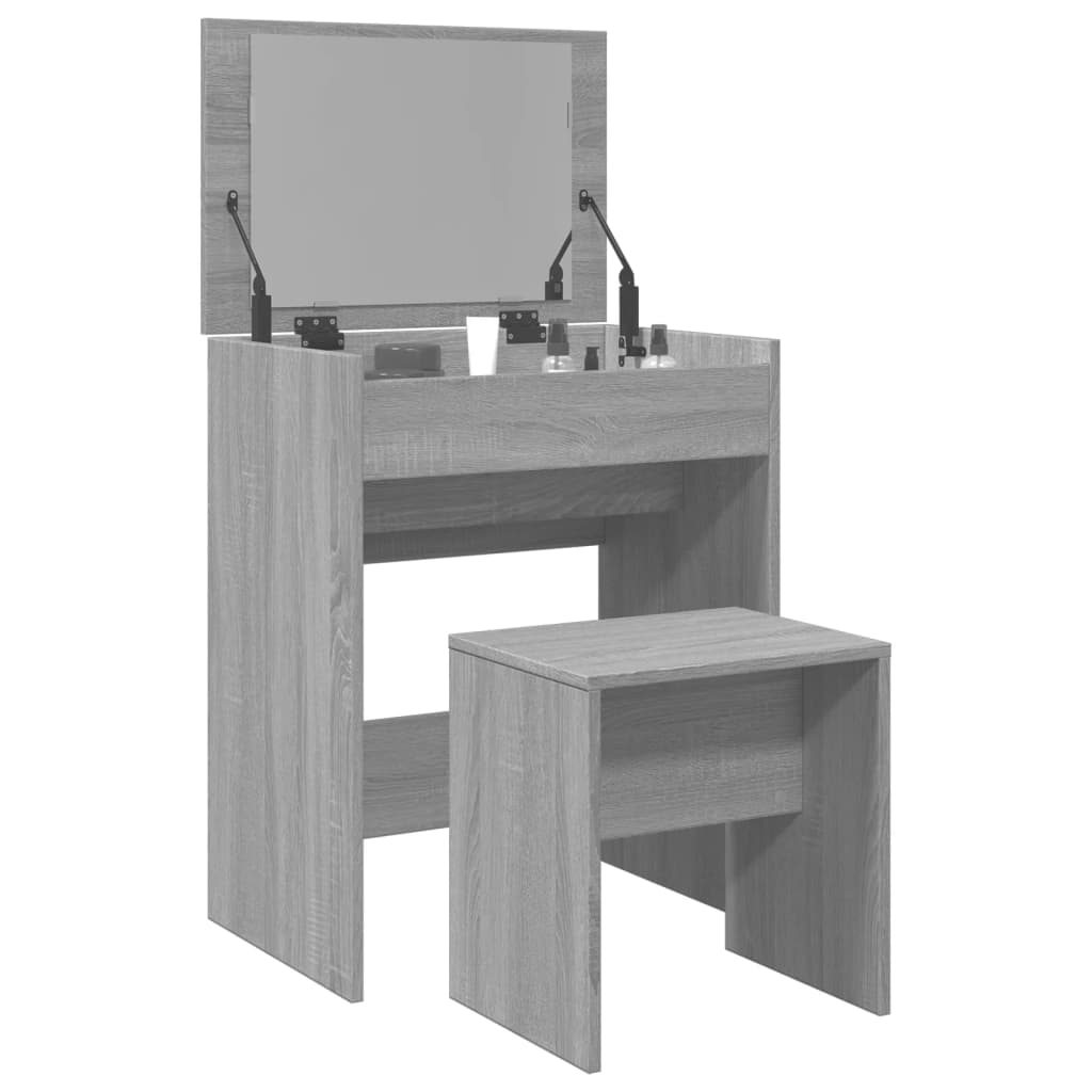 Tualettlaud taburetiga, hall Sonoma tamm, 60x40x113,5 cm