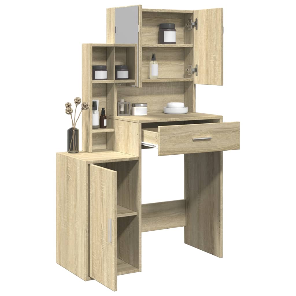 Tualettlaud kappidega, Sonoma tamm, 80x35x132 cm