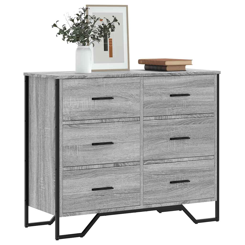 Kummut, hall Sonoma tamm, 91x35,5x74,5 cm, tehispuit