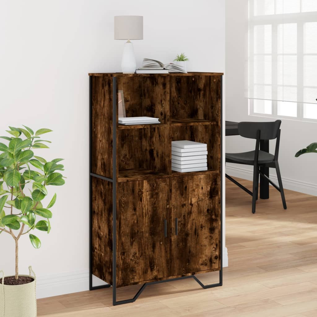 Kõrge kapp suitsutatud tamm, 79,5x35,5x137,5 cm, tehispuit