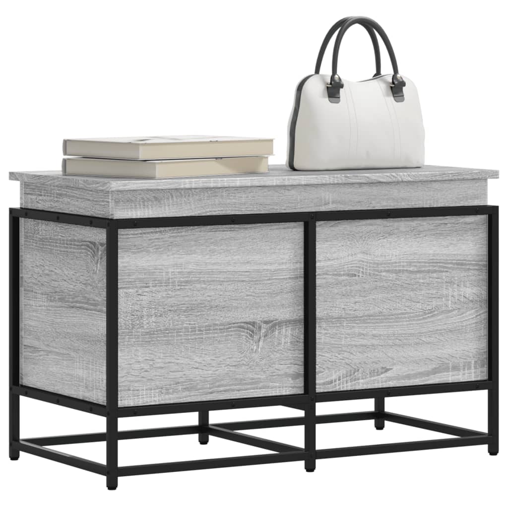 Kaanega hoiukast, hall Sonoma tamm, 80x40x51,5 cm, tehispuit