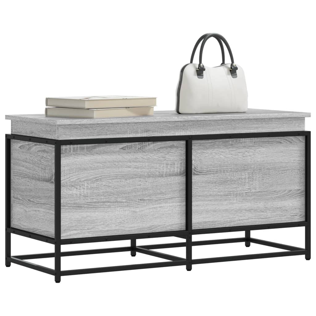 Kaanega hoiukast, hall Sonoma tamm, 100x40x51,5 cm, tehispuit
