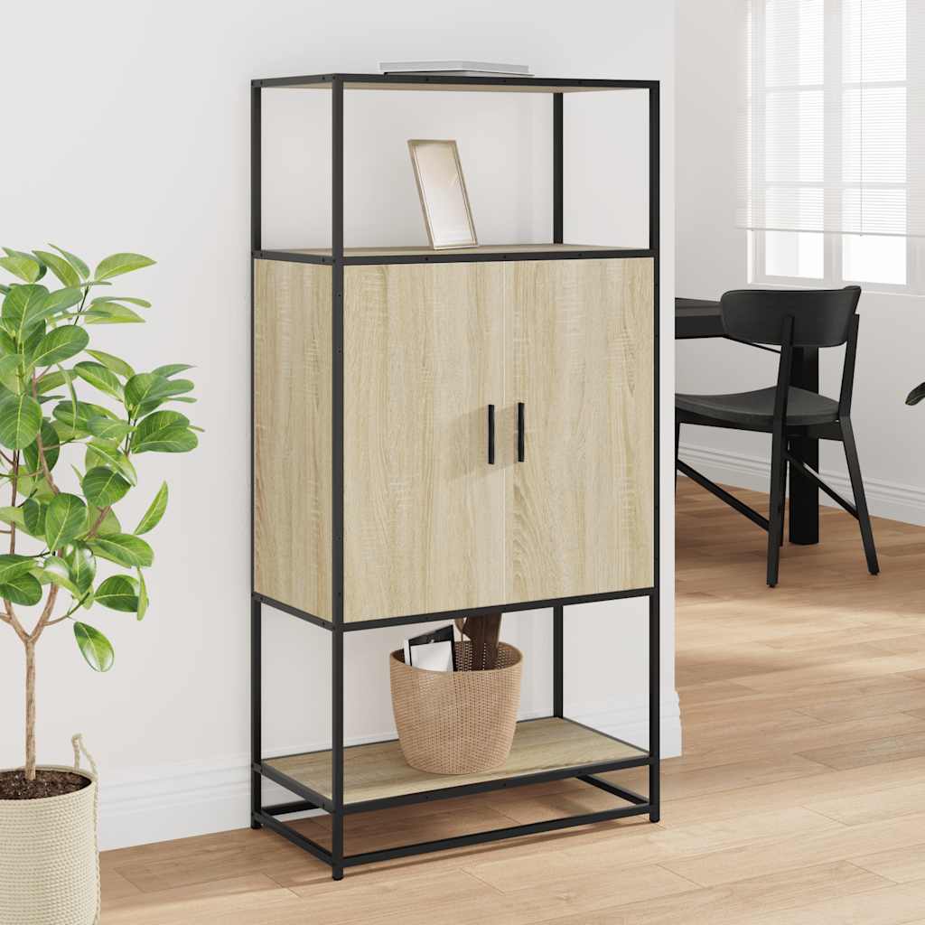 Highboard Sonoma tamm 68x35x139 cm Engineered Wood and Metal