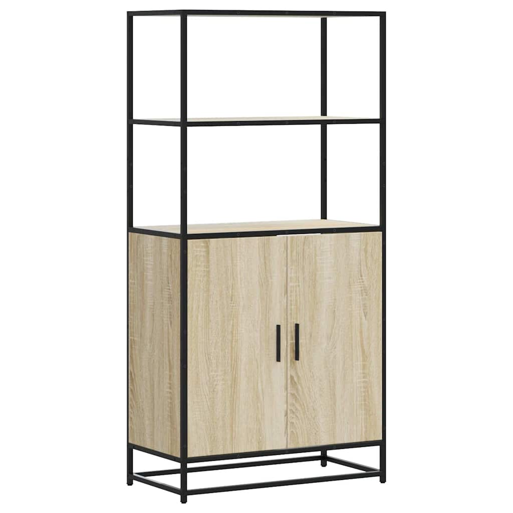 Highboard Sonoma tamm 68x35x139 cm Engineered Wood and Metal
