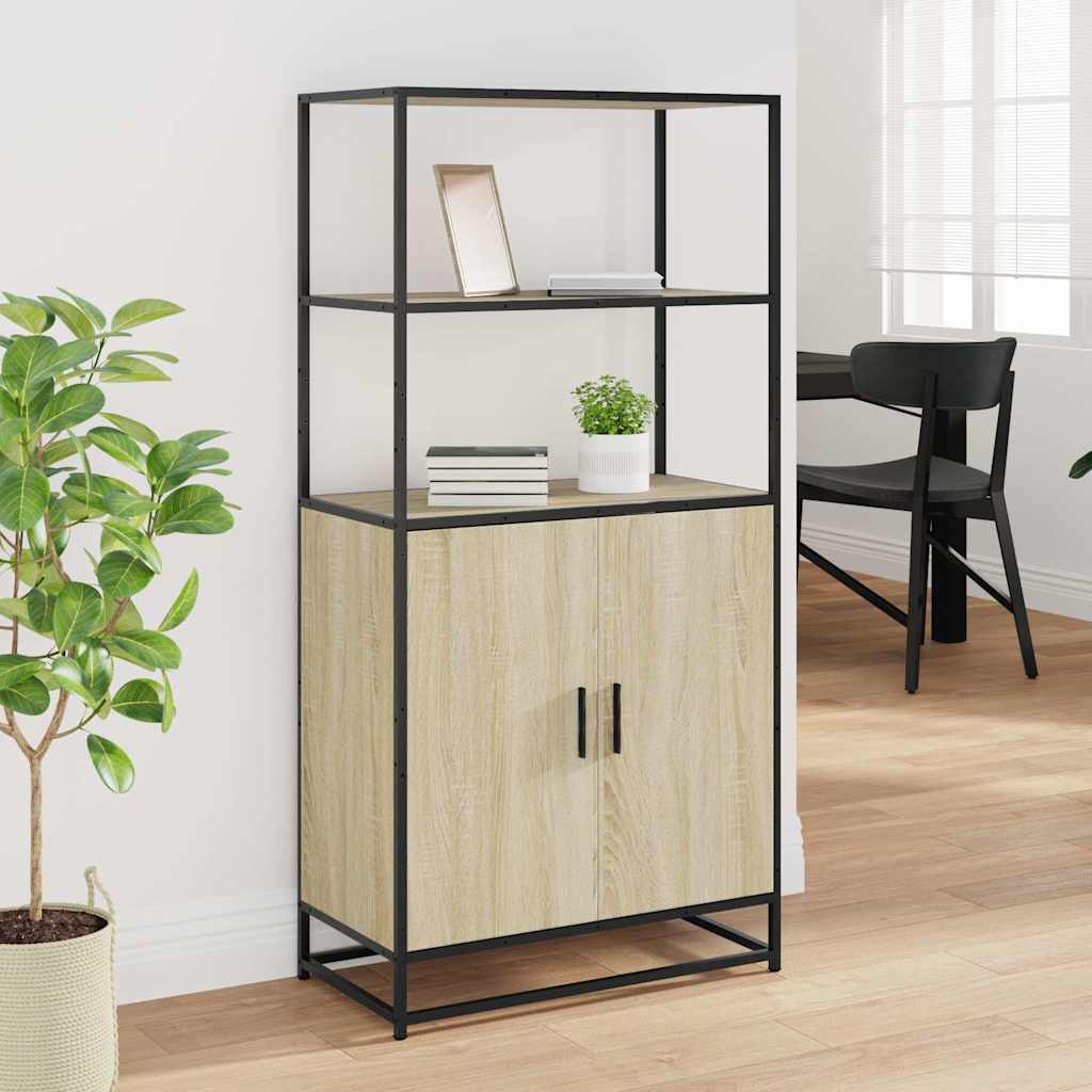 Highboard Sonoma tamm 68x35x139 cm Engineered Wood and Metal