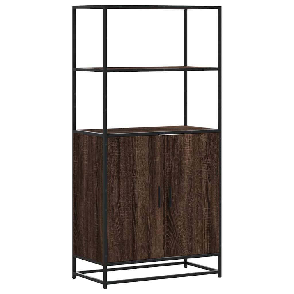 Highboard pruun tamm 68x35x139 cm Engineered Wood and Metal