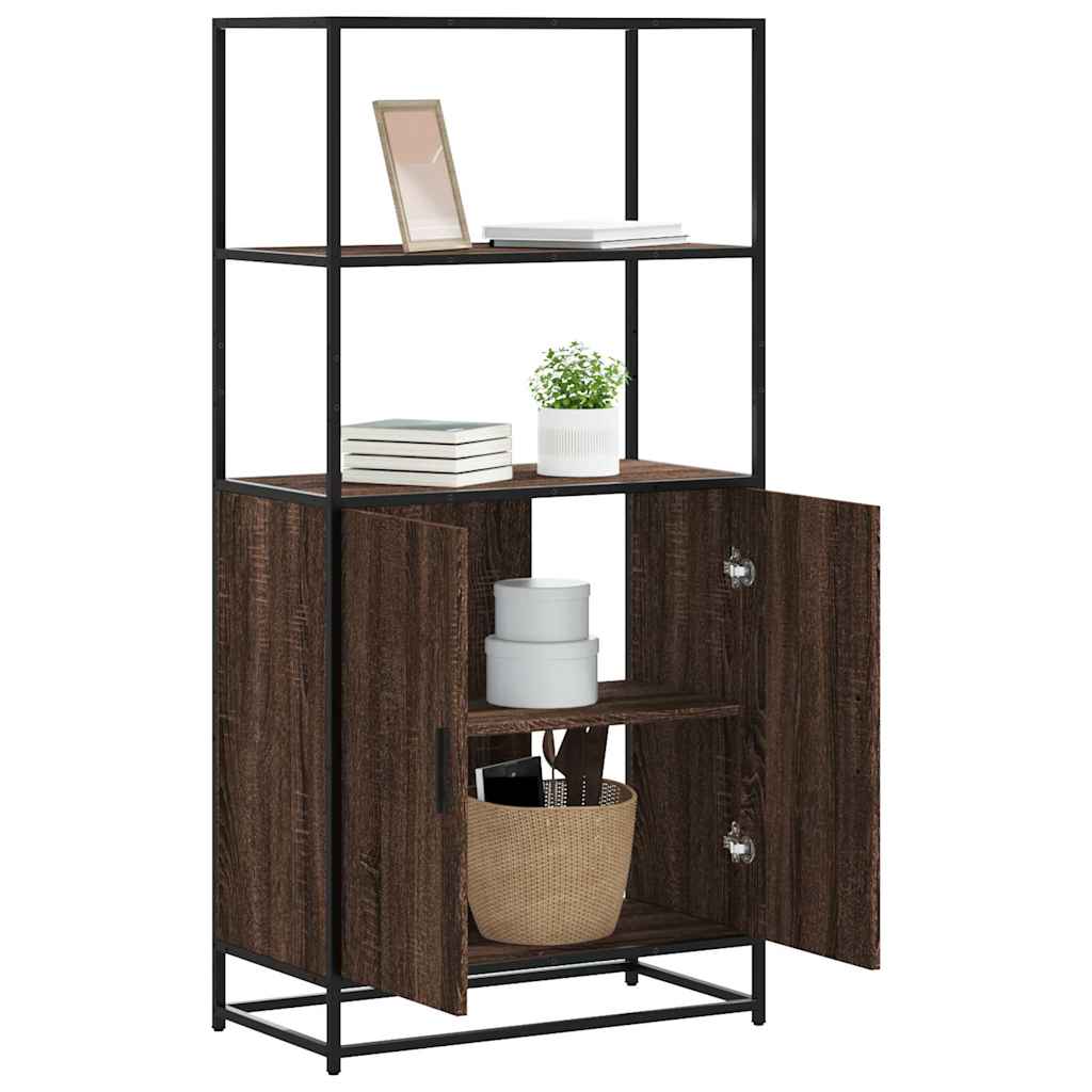 Highboard pruun tamm 68x35x139 cm Engineered Wood and Metal