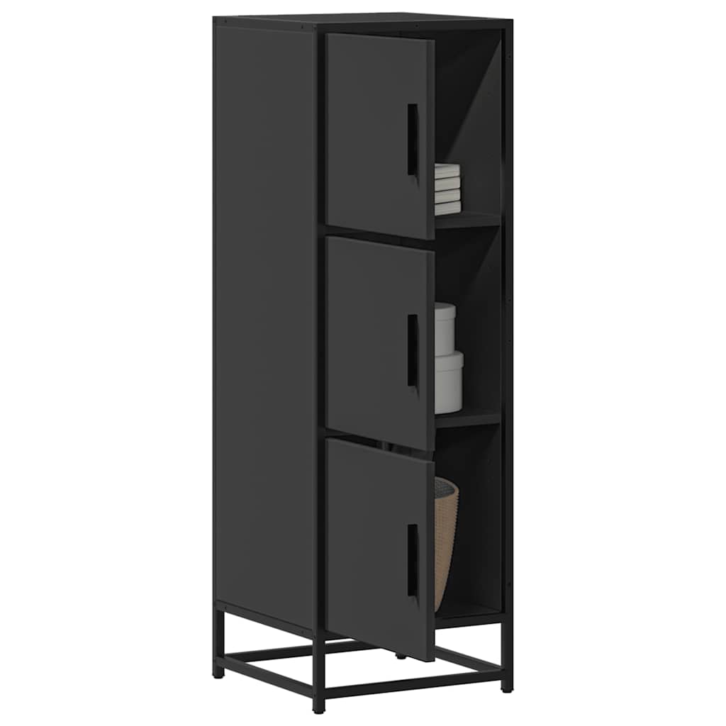 Highboard Black 35,5x35x106,5 cm Engineered Wood and Metal