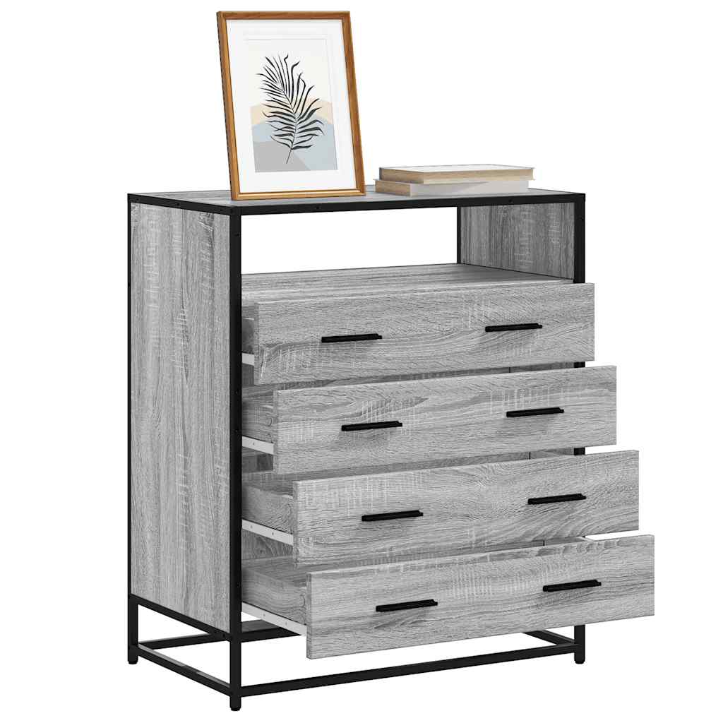 Kummut, hall Sonoma tamm, 70 x 41 x 83,5 cm, tehispuit