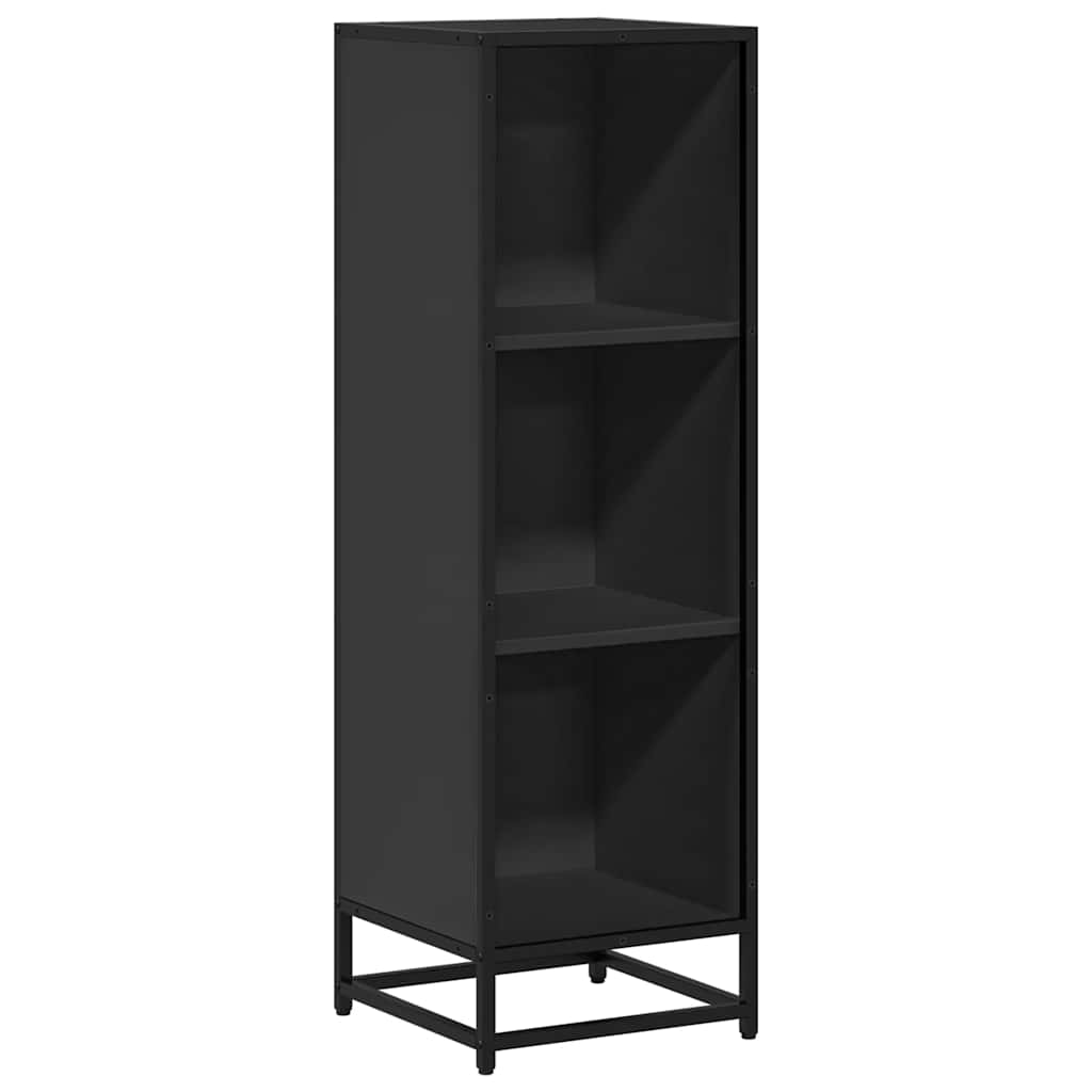 Raamatukapp Must 33,5x33x107,5 cm Engineered Wood