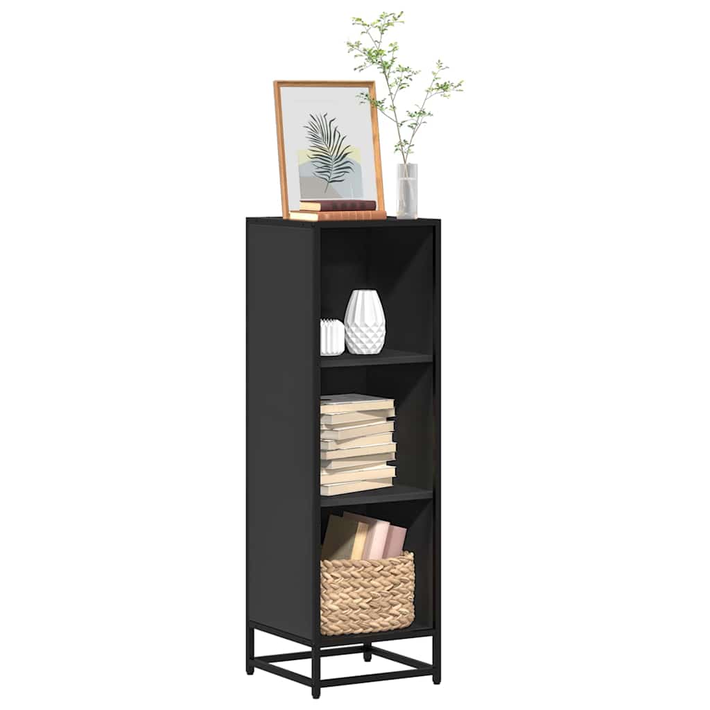 Raamatukapp Must 33,5x33x107,5 cm Engineered Wood
