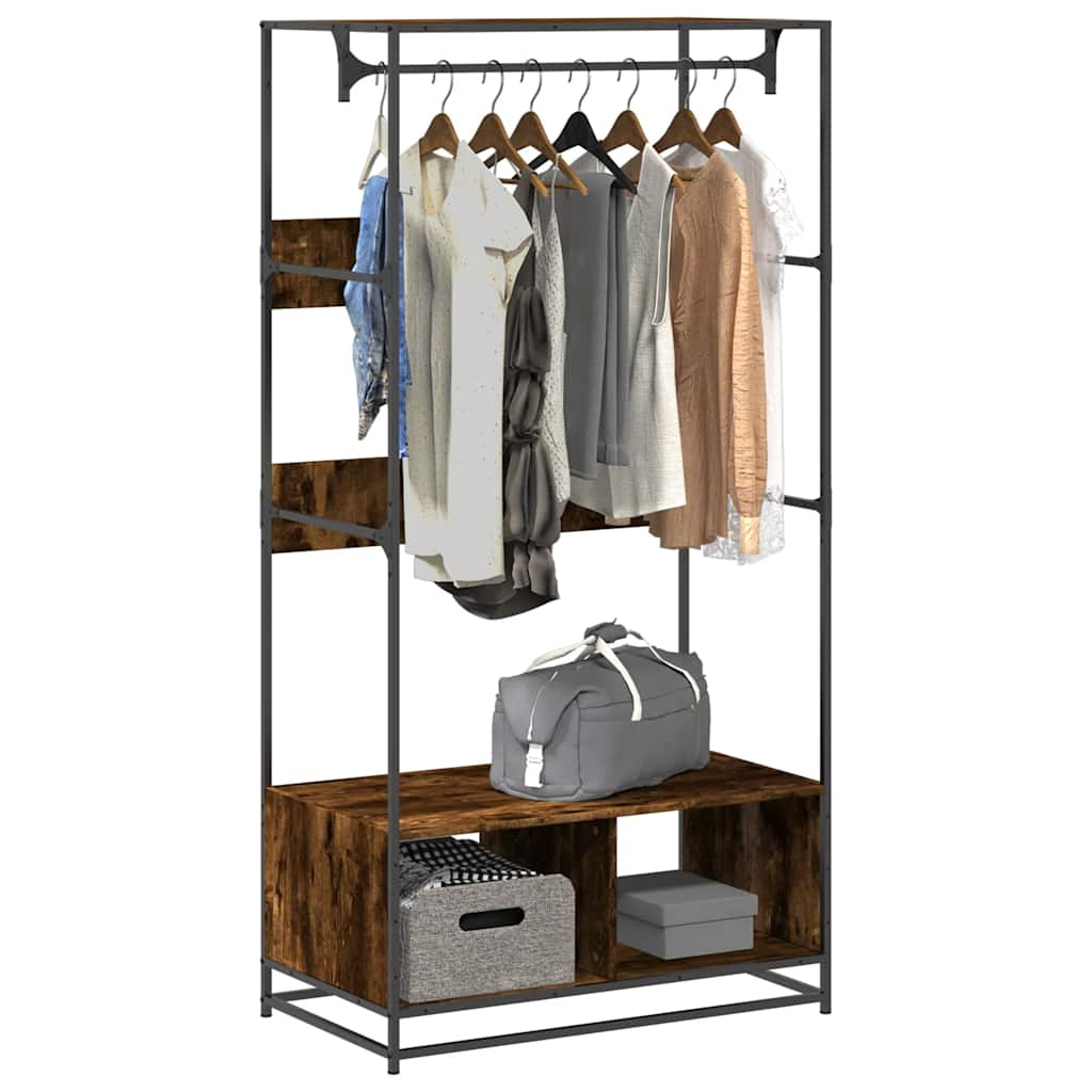 Riidekapp, suitsutatud tamm, 90x50x180 cm, tehispuit