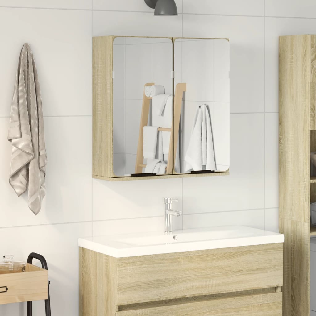 Vannitoa peegelkapp, Sonoma tamm, 64,5 x 20 x 66,5 cm tehispuit