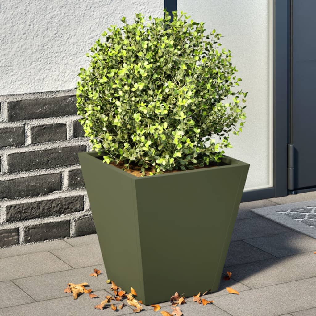 Aia taimekastid 2 tk, oliiviroheline, 30x30x30 cm, teras