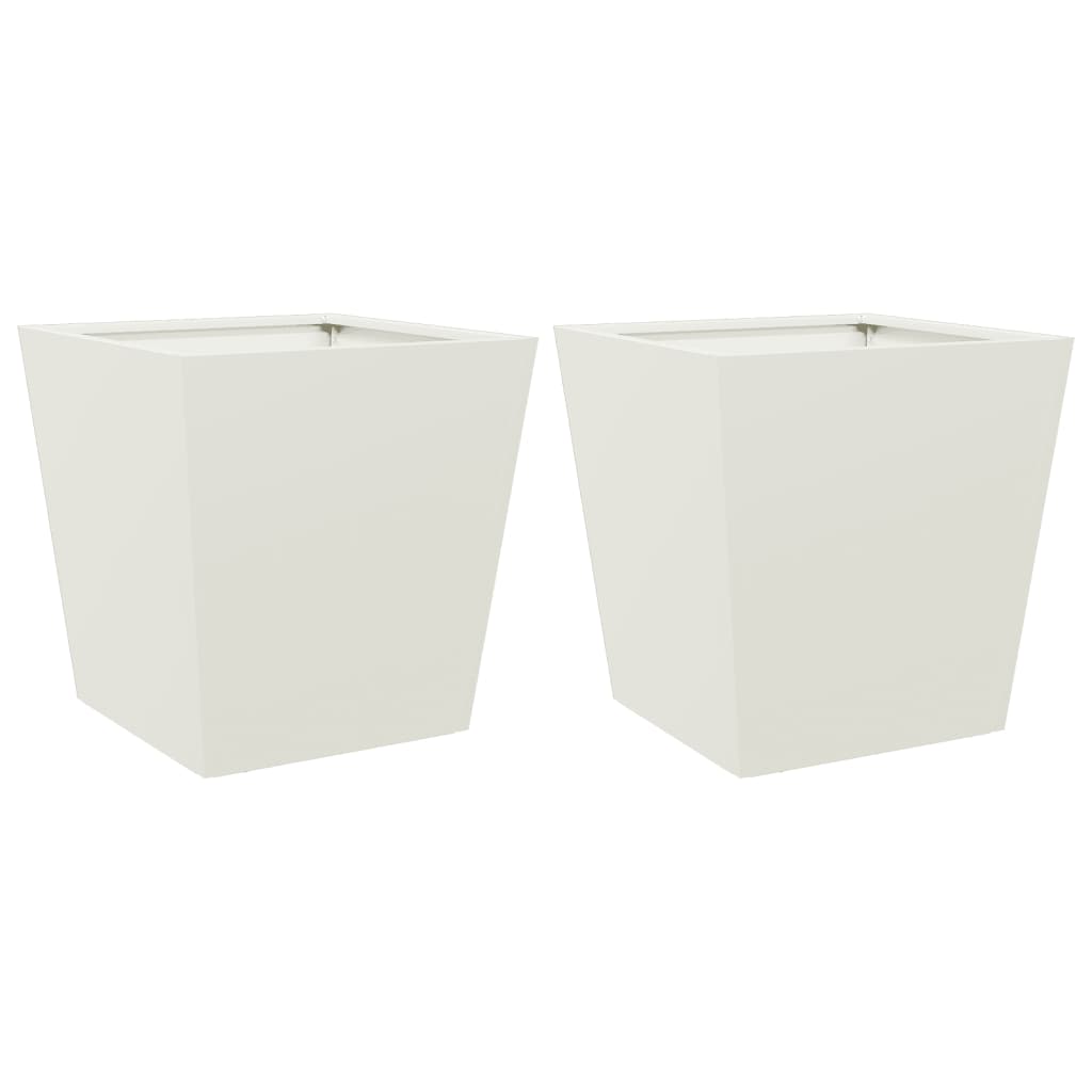 Aia taimekastid 2 tk, valge, 40x40x40 cm, teras