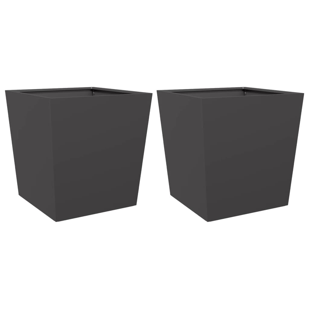 Aia taimekastid 2 tk, must, 50 x 50 x 50 cm, teras