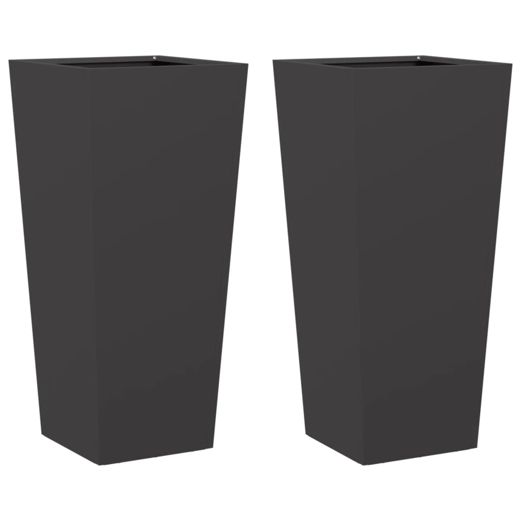 Aia taimekastid 2 tk, must, 35x35x75 cm, teras