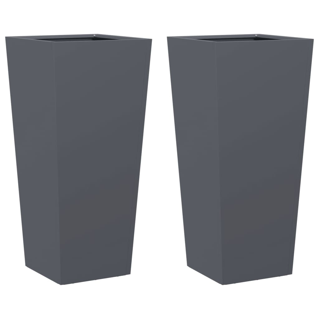 Aia taimekastid 2 tk, antratsiithall, 35x35x75 cm, teras