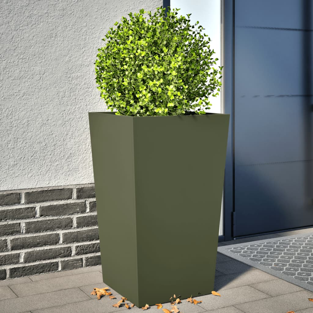 Aia taimekastid 2 tk, oliiviroheline, 45x45x75 cm, teras