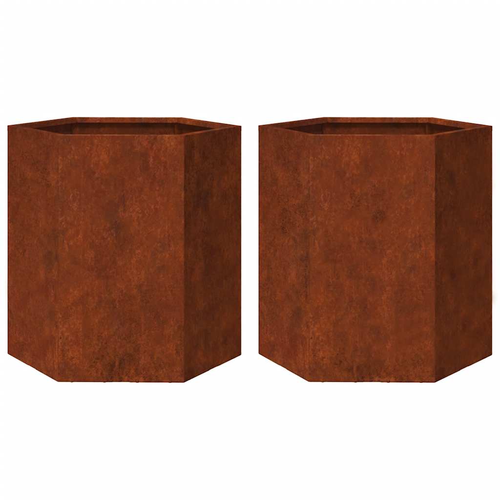 Aia taimekastid 2tk kuusnurkne 46x40x45cm ilmastikukindel teras