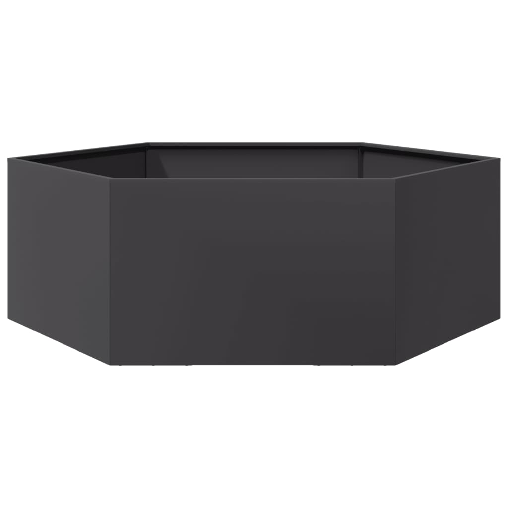 Kuusnurkne aia taimekast, must, 138 x 120 x 45 cm, teras