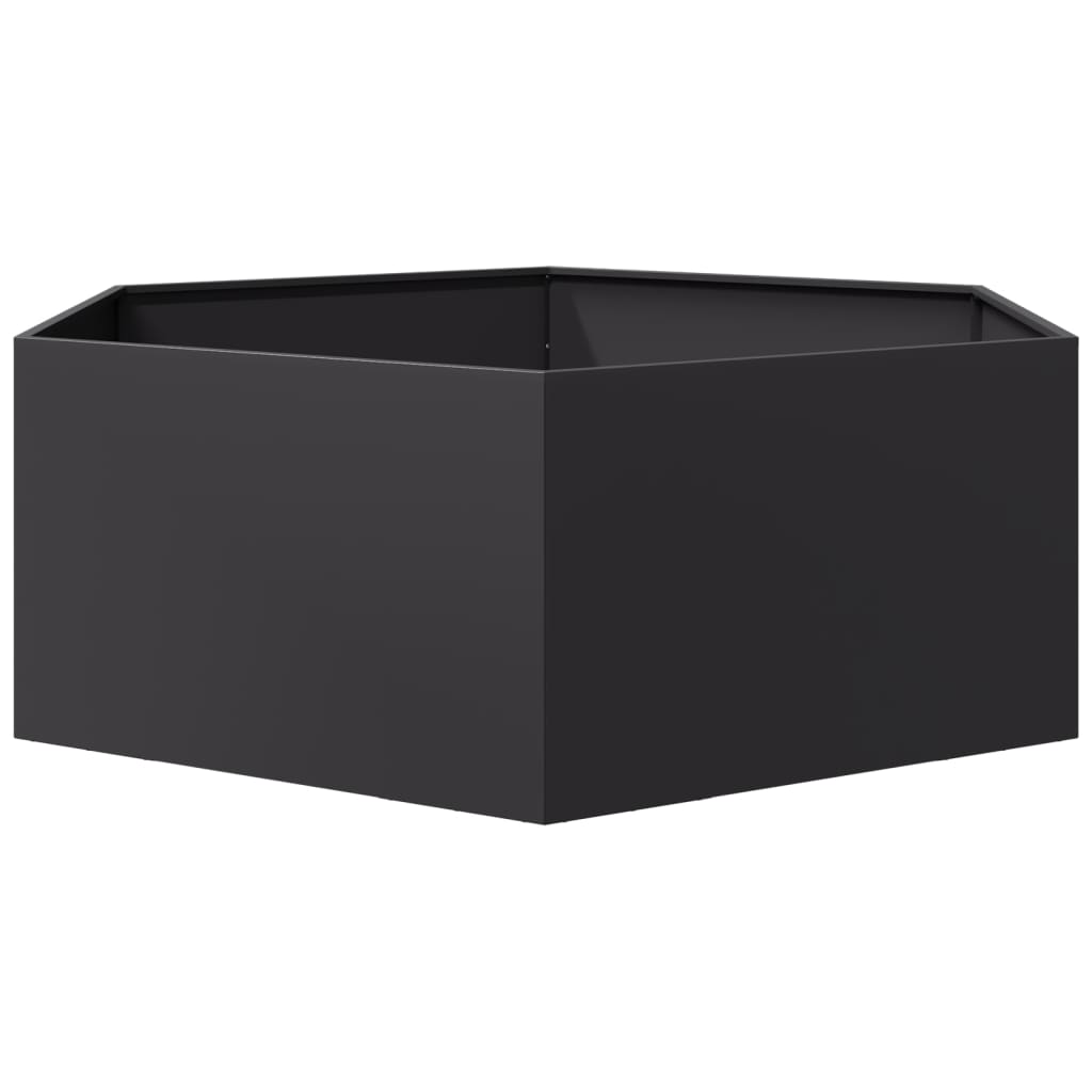 Kuusnurkne aia taimekast, must, 138 x 120 x 45 cm, teras