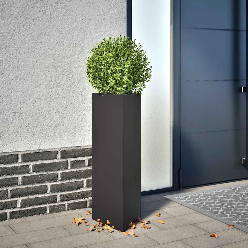 Kolmnurkne aia taimekast, must, 30 x 26 x 75 cm, teras