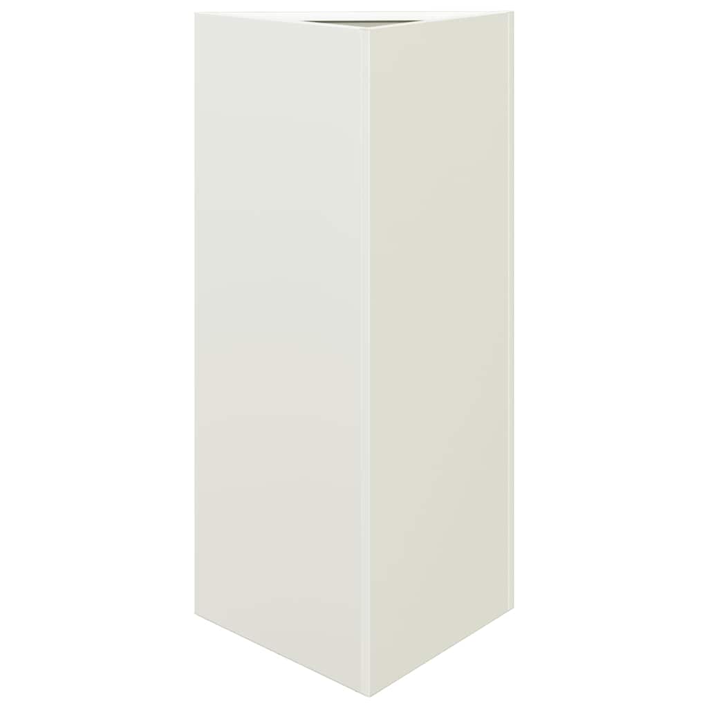 Kolmnurkne aia taimekast, valge, 40x34,5x75 cm, teras